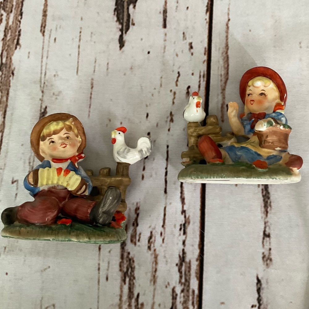 WEST PAC MADE IN JAPAN BOY AND GIRL WITH CHICKENS